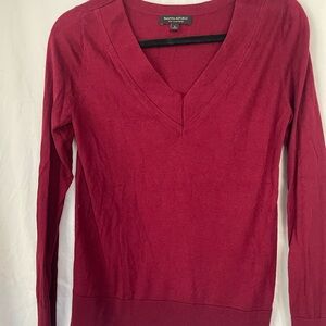 Banana Republic Deep Red V-Neck Sweater for Women
